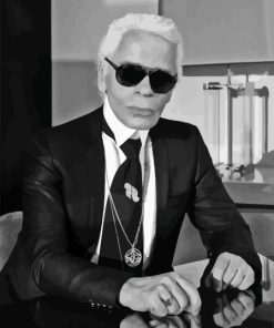 Black And White Karl Lagerfeld Diamond Painting