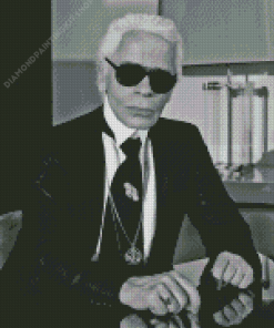 Black And White Karl Lagerfeld Diamond Painting