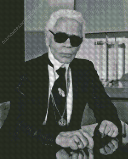 Black And White Karl Lagerfeld Diamond Painting