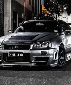 Black And White R34 Skyline Diamond Painting