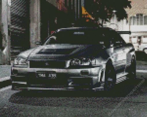 Black And White R34 Skyline Diamond Painting