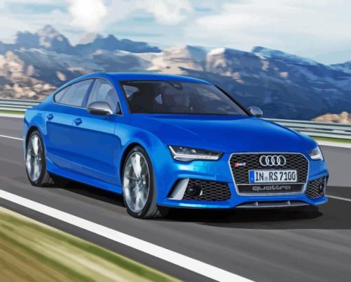 Blue Audi RS7 Diamond Painting