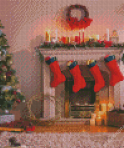 Christmas Fireplace Diamond Painting