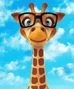 Cute Giraffe Wearing Glasses Diamond Painting