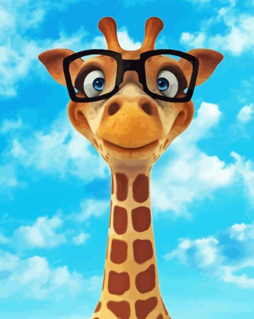 Cute Giraffe Wearing Glasses Diamond Painting