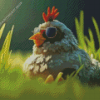 Funny Chicken With Sunglasses Diamond Painting