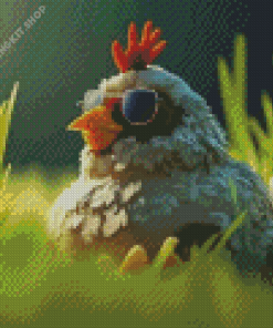 Funny Chicken With Sunglasses Diamond Painting