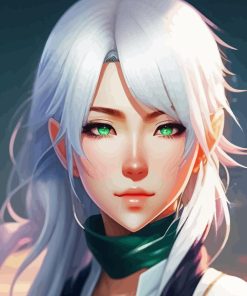 Girl With White Hair Diamond Painting