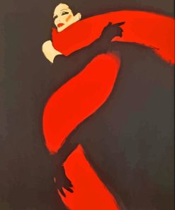 Illustration Rene Gruau Red And Black Diamond Painting