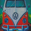 Red Hippie Bus Diamond Painting