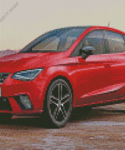 Red Ibiza Car Diamond Painting