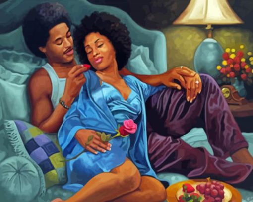 Romantic Black Couple Diamond Painting