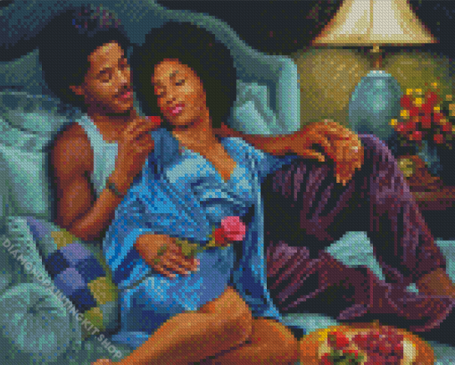 Romantic Black Couple Diamond Painting