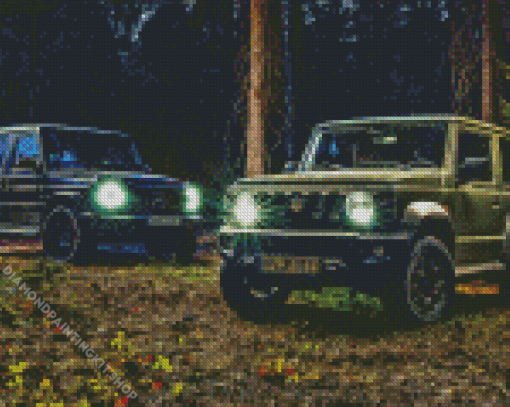 Suzuki Jimny And Mercedes Benz Diamond Painting