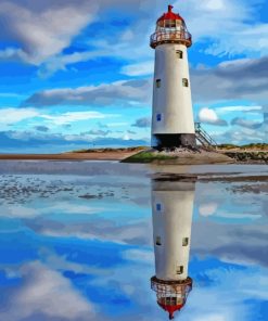 Talacre Lighthouse Water Reflection Diamond Painting