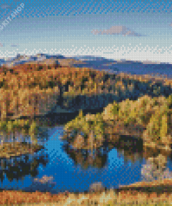 Tarn Hows In Autumn Diamond Painting