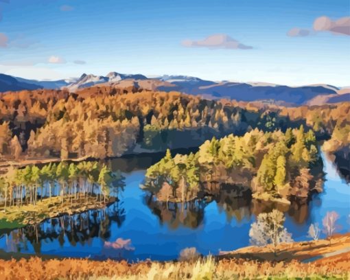 Tarn Hows In Autumn Diamond Painting