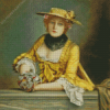 Vintage Lady In Yellow Dress Diamond Painting