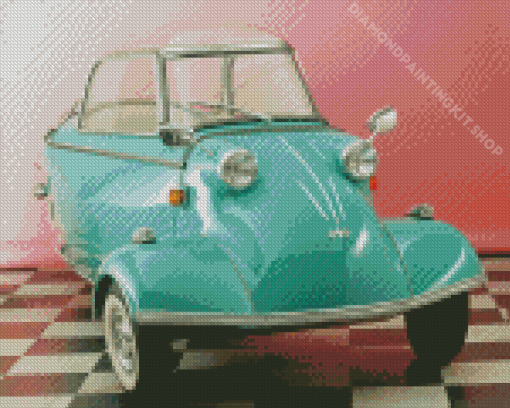 Vintage Blue Bubble Car Diamond Painting