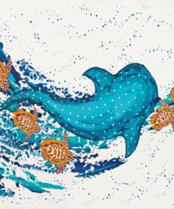 Whales With Shark Aboriginal Diamond Painting