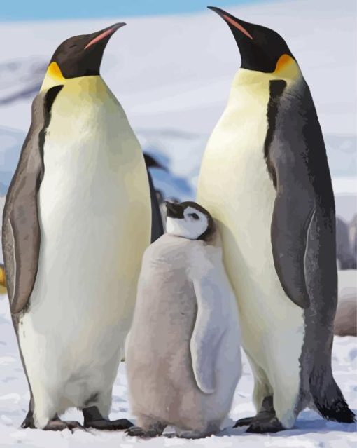 King Penguin Family Diamond Painting