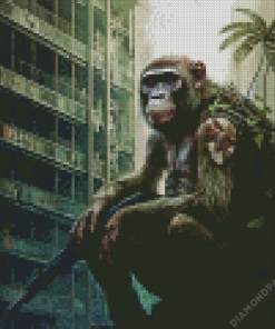 Monkey with Gun Diamond Painting