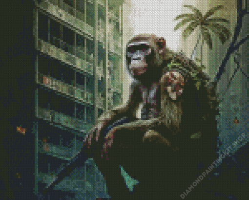 Monkey with Gun Diamond Painting