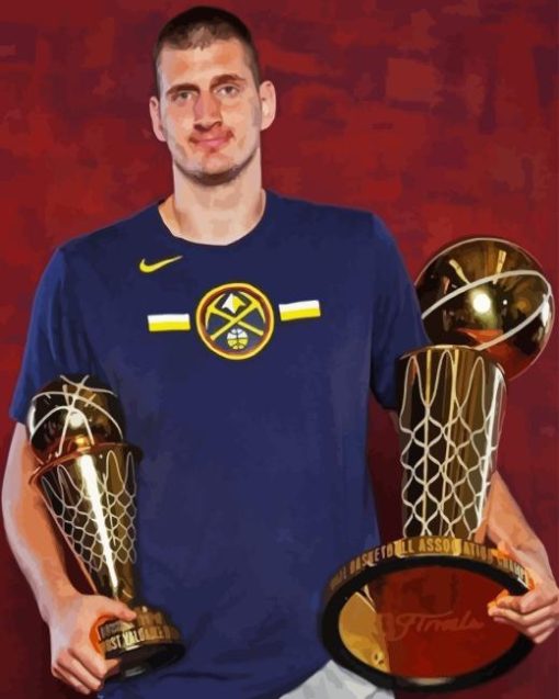 Nikola Jokic Trophy Diamond Painting