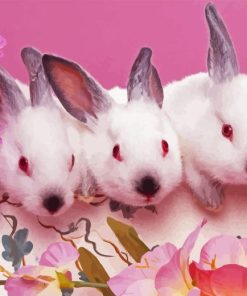 Pink Bunnies Diamond Painting