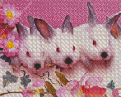 Pink Bunnies Diamond Painting