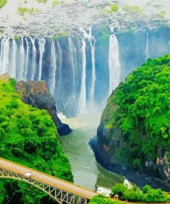 Zimbabwe Waterfalls Landscape Diamond Painting