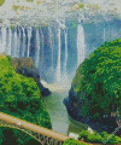 Zimbabwe Waterfalls Landscape Diamond Painting