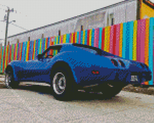 Blue 79 Corvette Chevrolet Diamond Painting