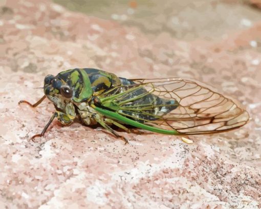 Green Cicadas Diamond Painting