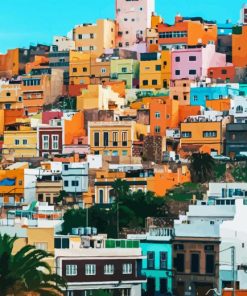 Las Palmas Colorful Houses Diamond Painting