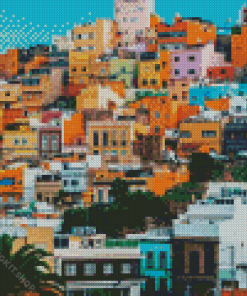 Las Palmas Colorful Houses Diamond Painting