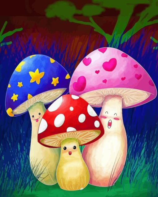 Mushrooms Family Diamond Painting