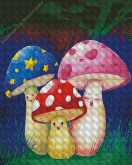 Mushrooms Family Diamond Painting