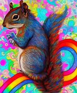 Rainbow Squirrel Animal Diamond Painting