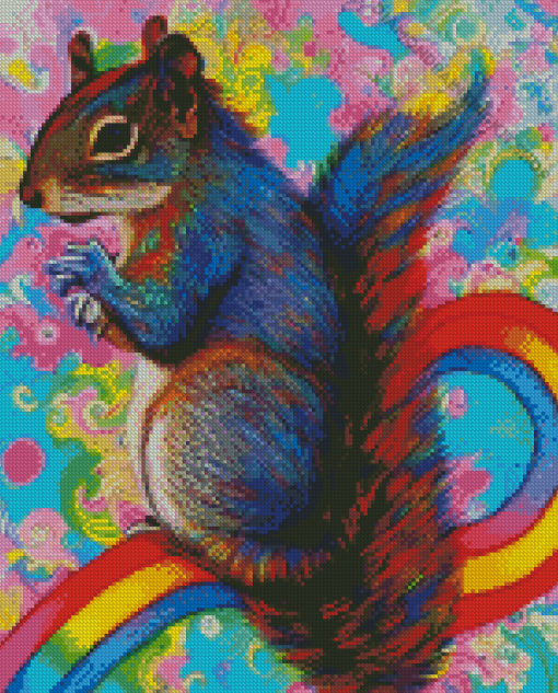 Rainbow Squirrel Animal Diamond Painting