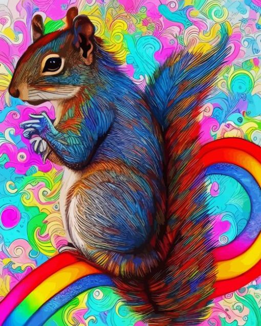 Rainbow Squirrel Animal Diamond Painting