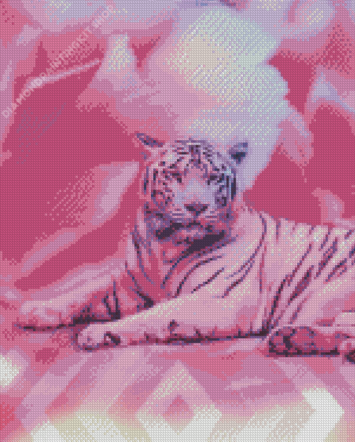 Tiger in Pink Diamond Painting