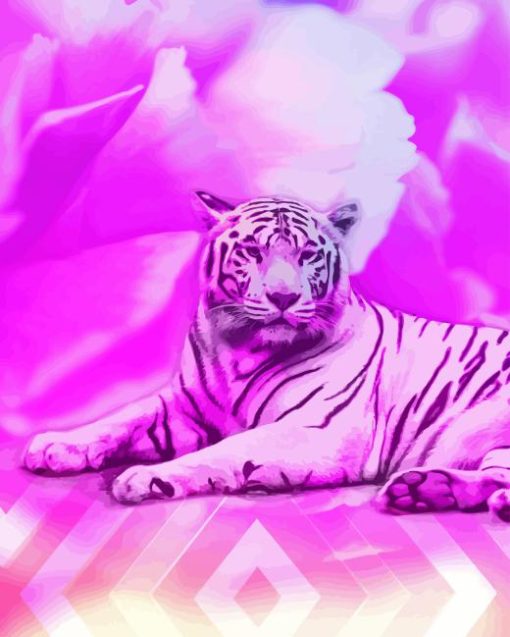 Tiger in Pink Diamond Painting