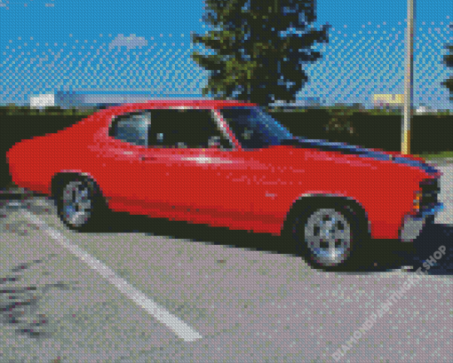 1971 Chevrolet Chevelle Red Diamond Painting