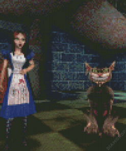 American McGee Alice and Cat Diamond Painting