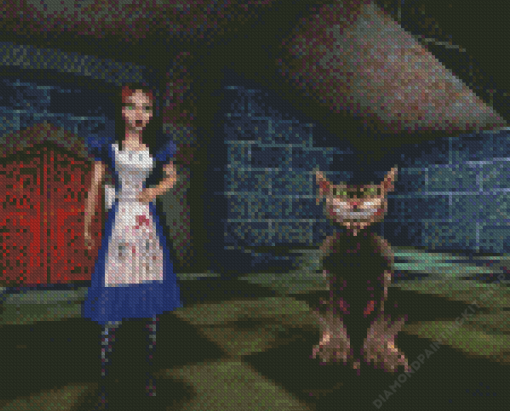 American McGee Alice and Cat Diamond Painting