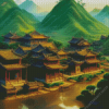 Ancient Chinese Village Diamond Painting