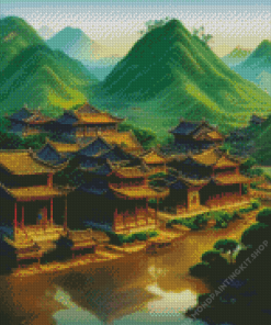 Ancient Chinese Village Diamond Painting