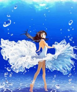 Anime Girl Under Water Diamond Painting