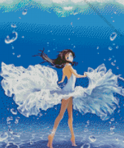 Anime Girl Under Water Diamond Painting